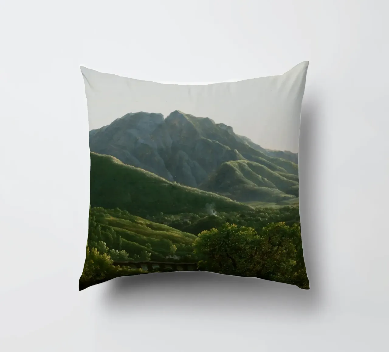 View of the Bridge and Part of the Town of Cava cuscino da vintageshop