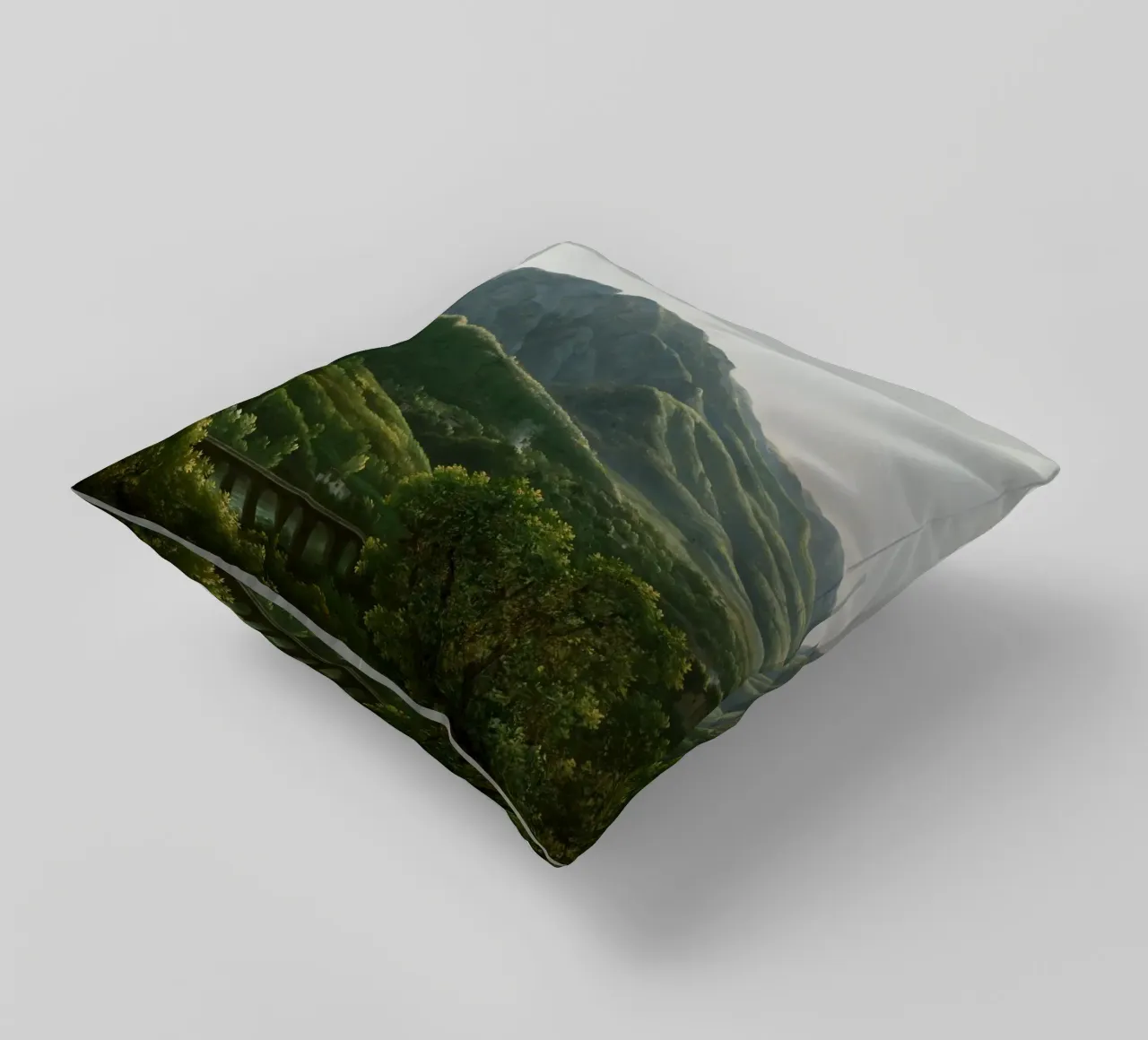 View of the Bridge and Part of the Town of Cava cuscino da vintageshop