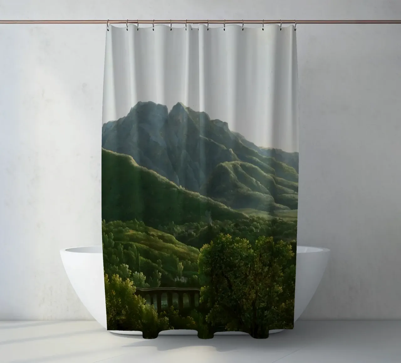 View of the Bridge and Part of the Town of Cava tenda da doccia da vintageshop