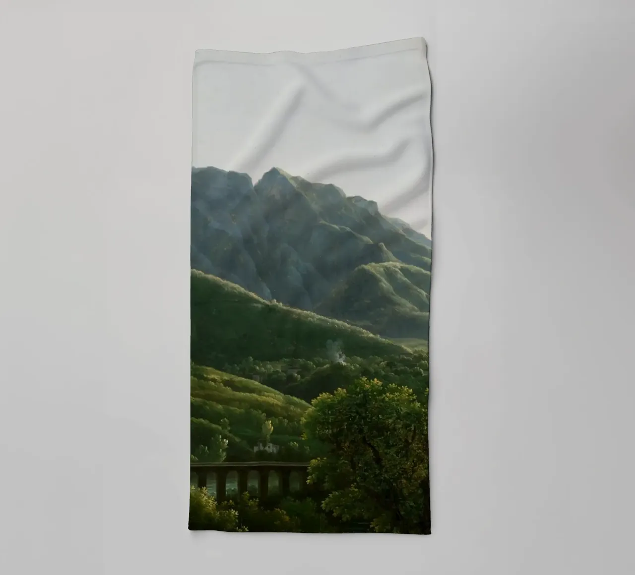 View of the Bridge and Part of the Town of Cava towel by vintageshop