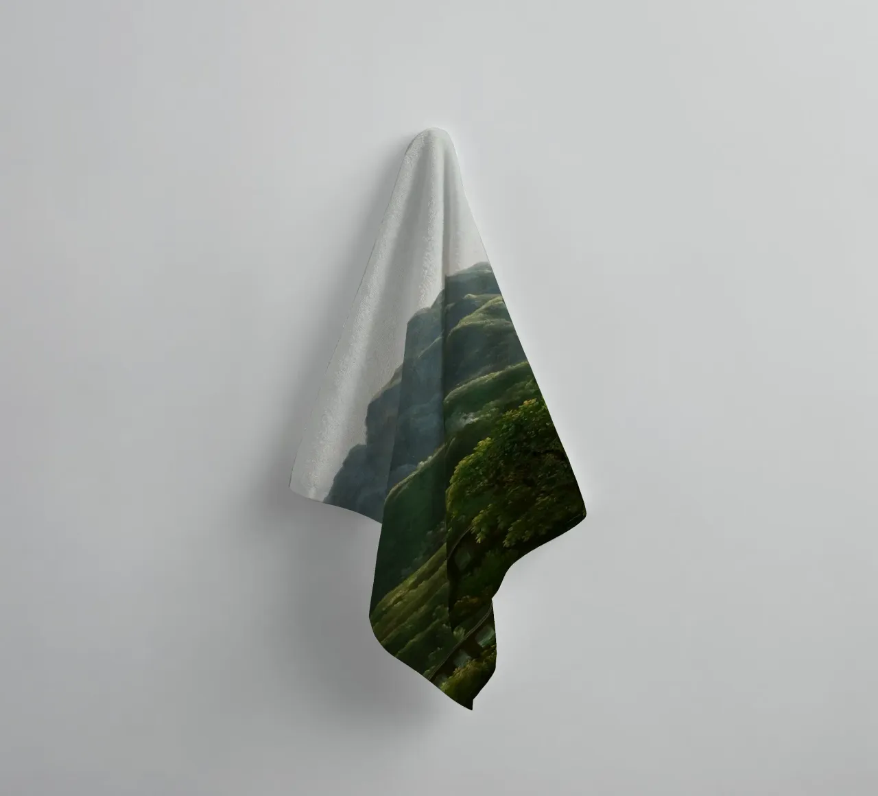 View of the Bridge and Part of the Town of Cava towel by vintageshop