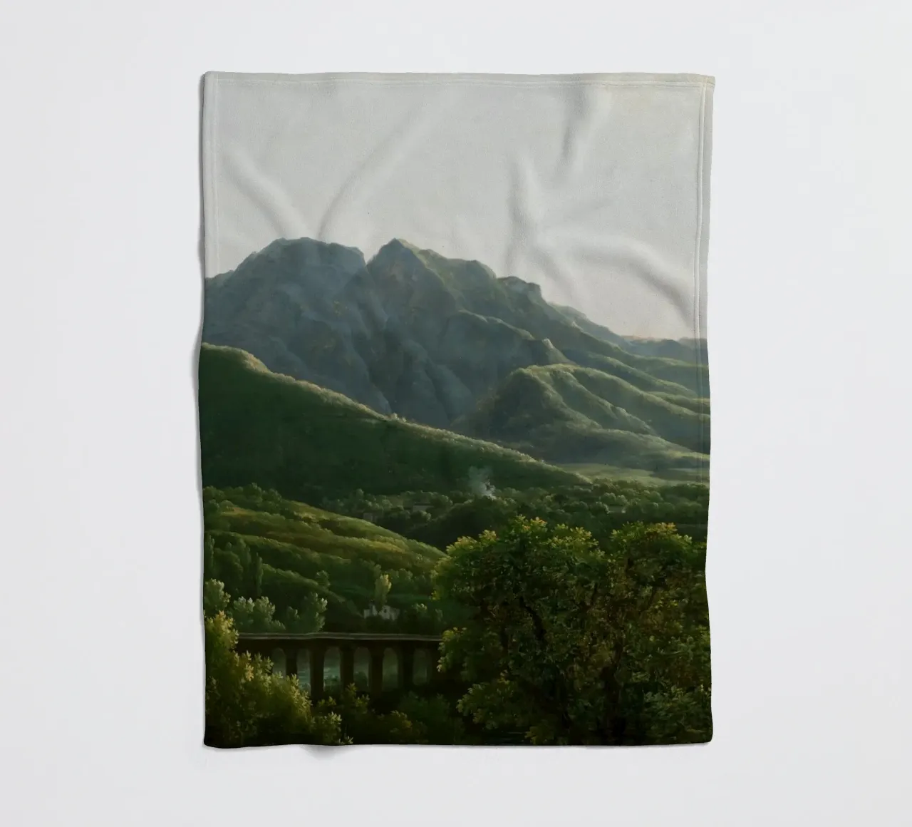 View of the Bridge and Part of the Town of Cava coperta in pile da vintageshop