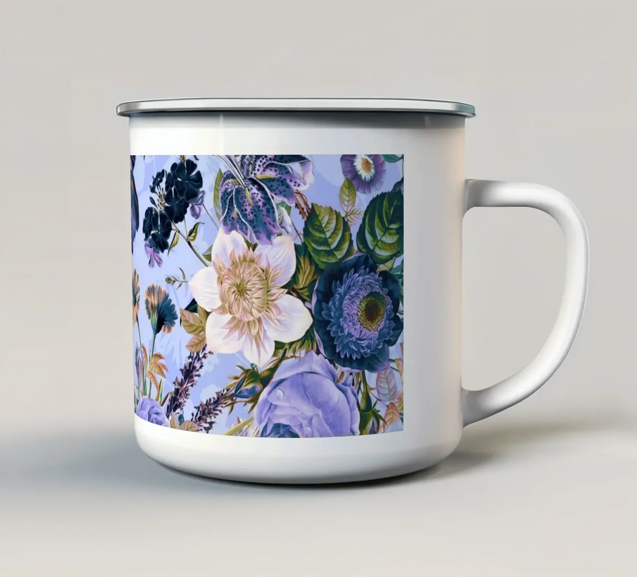Spring Summer Floral Garden tazza in smalto da burcukorkmazyurek