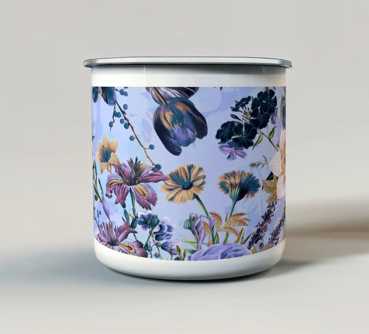 Spring Summer Floral Garden tazza in smalto da burcukorkmazyurek