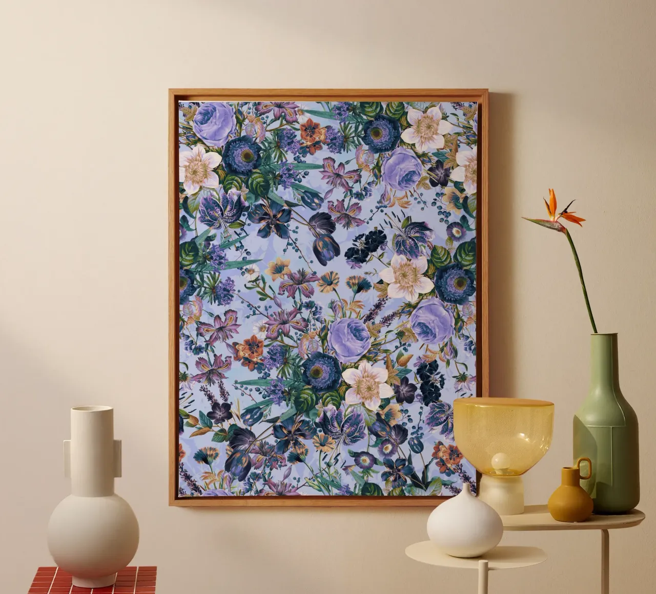Spring Summer Floral Garden tela con Cornice a cassetta da burcukorkmazyurek
