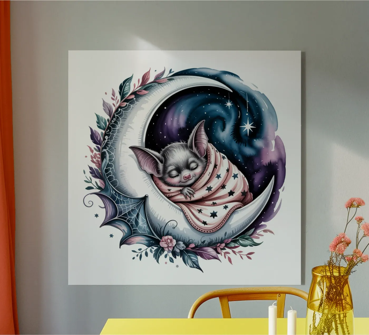 Sleeping bat Acryl-Glas von Sasyall Graphics