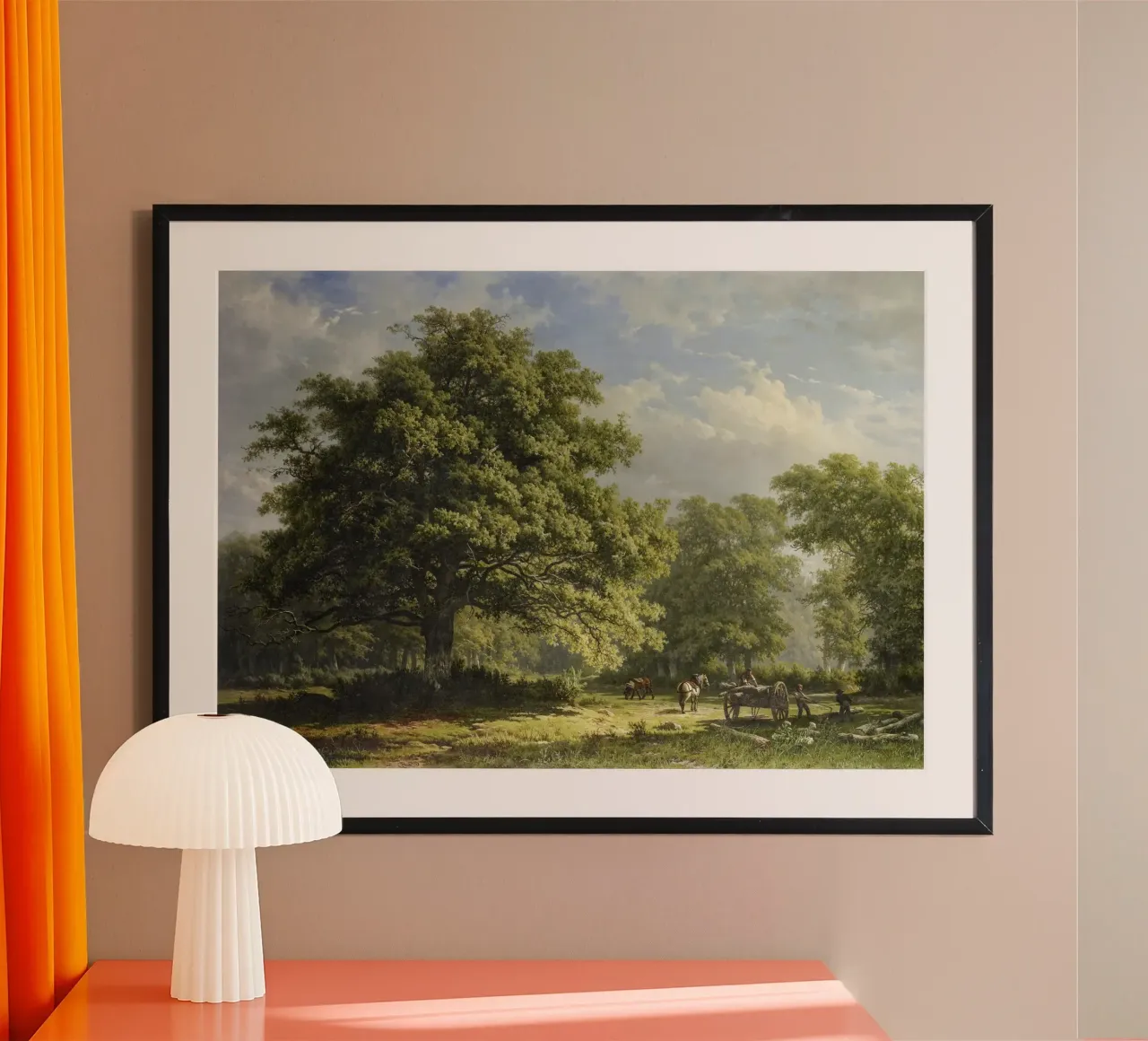 View in the Bentheim Forest poster con telaio in legno da vintageshop