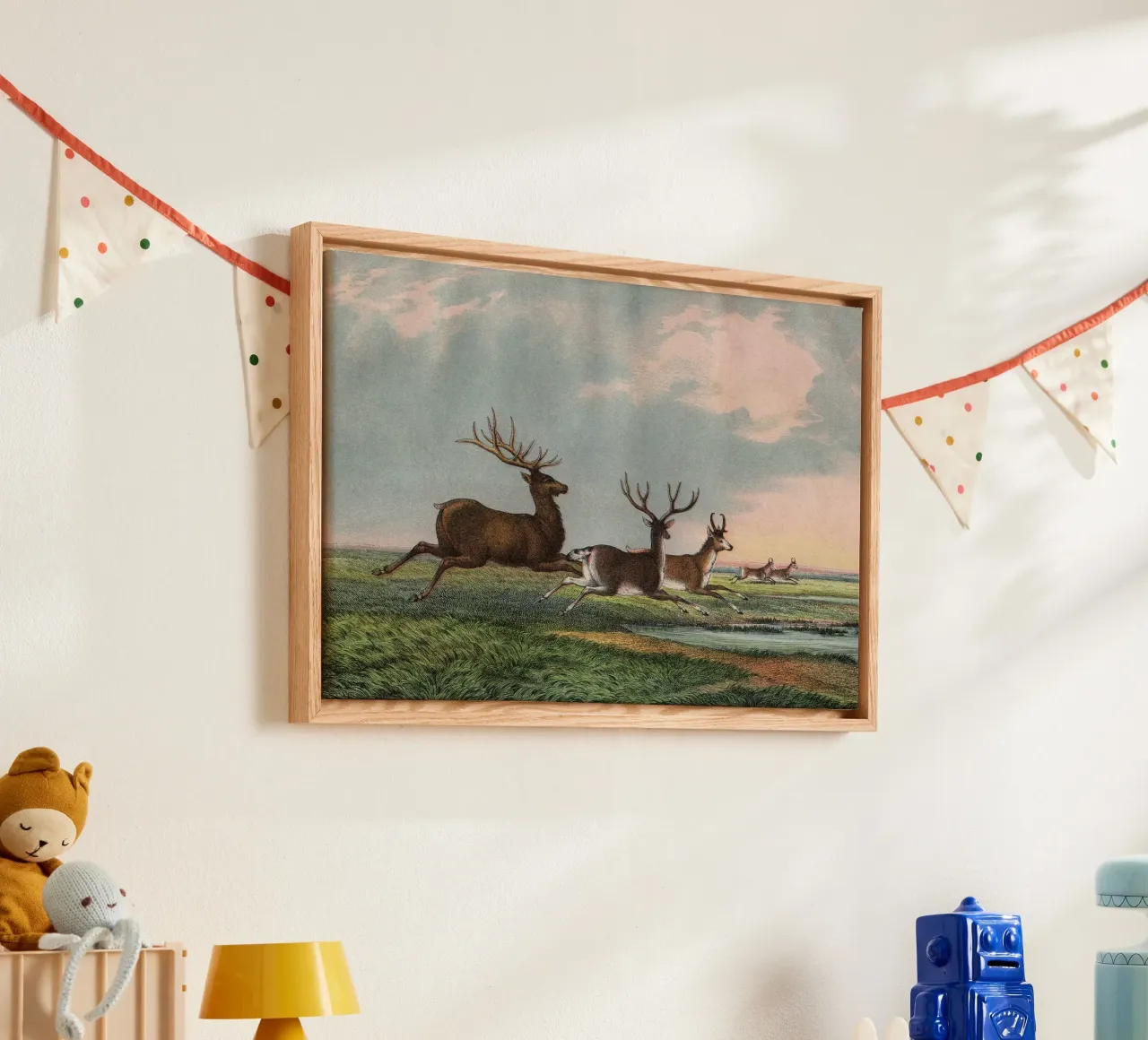 Vintage Kolb 9 Tafel 54 Hirsch canvas met Baklijst van Vintage Print Collection