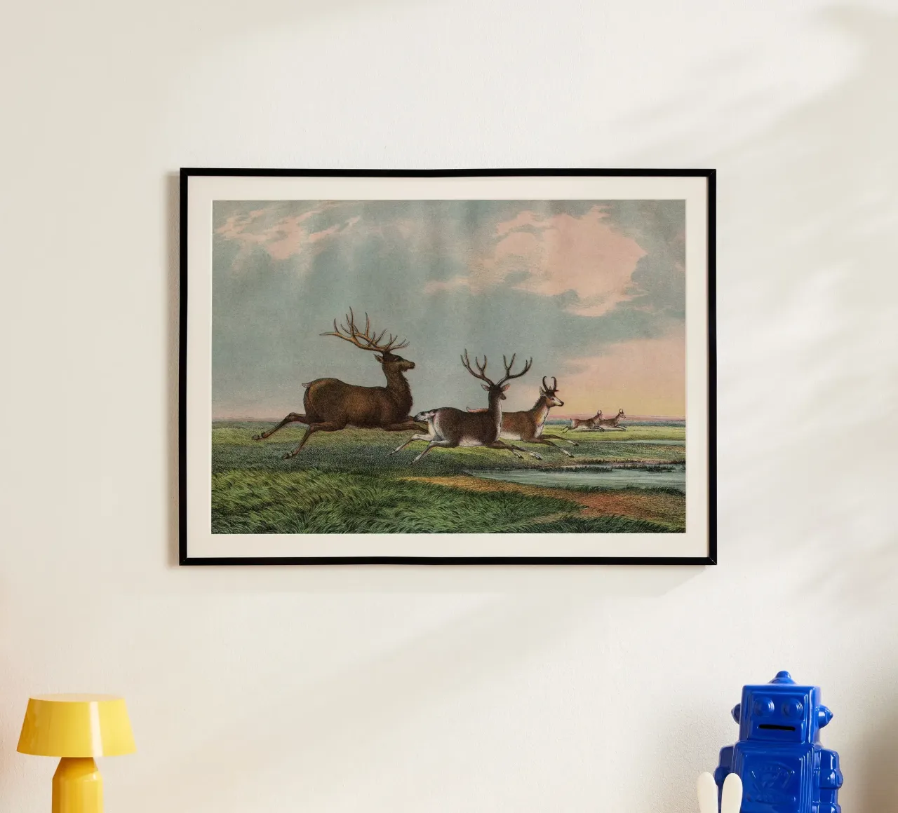 Vintage Kolb 9 Tafel 54 Hirsch poster con telaio in legno da Vintage Print Collection