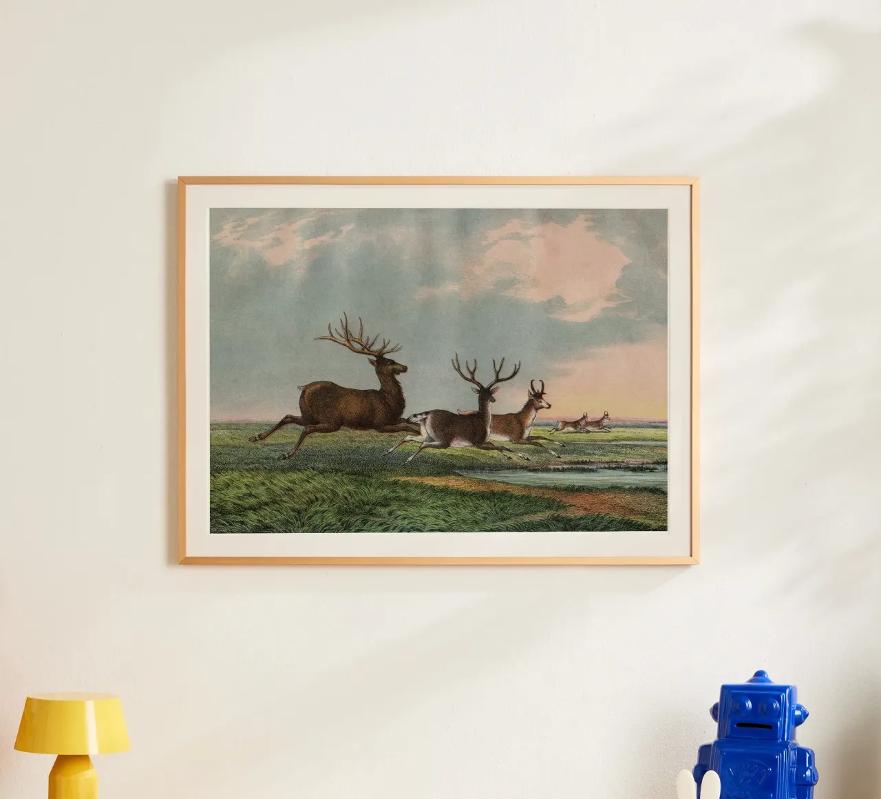 Vintage Kolb 9 Tafel 54 Hirsch poster con telaio in legno da Vintage Print Collection