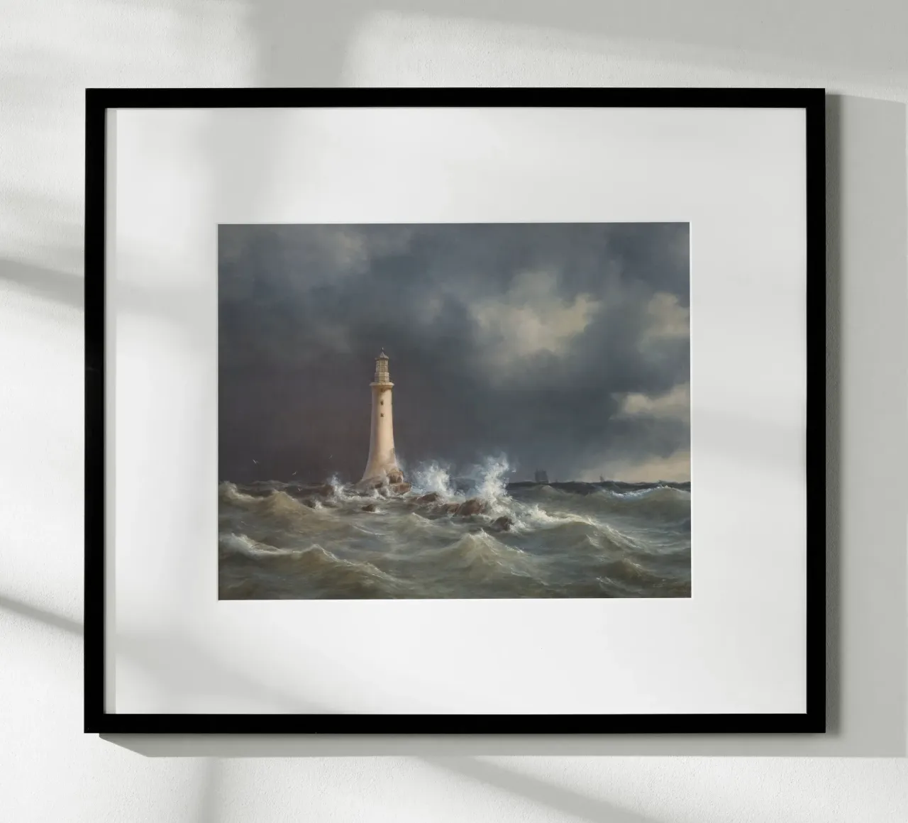 Eddystone Lighthouse poster con telaio in alluminio da vintageshop