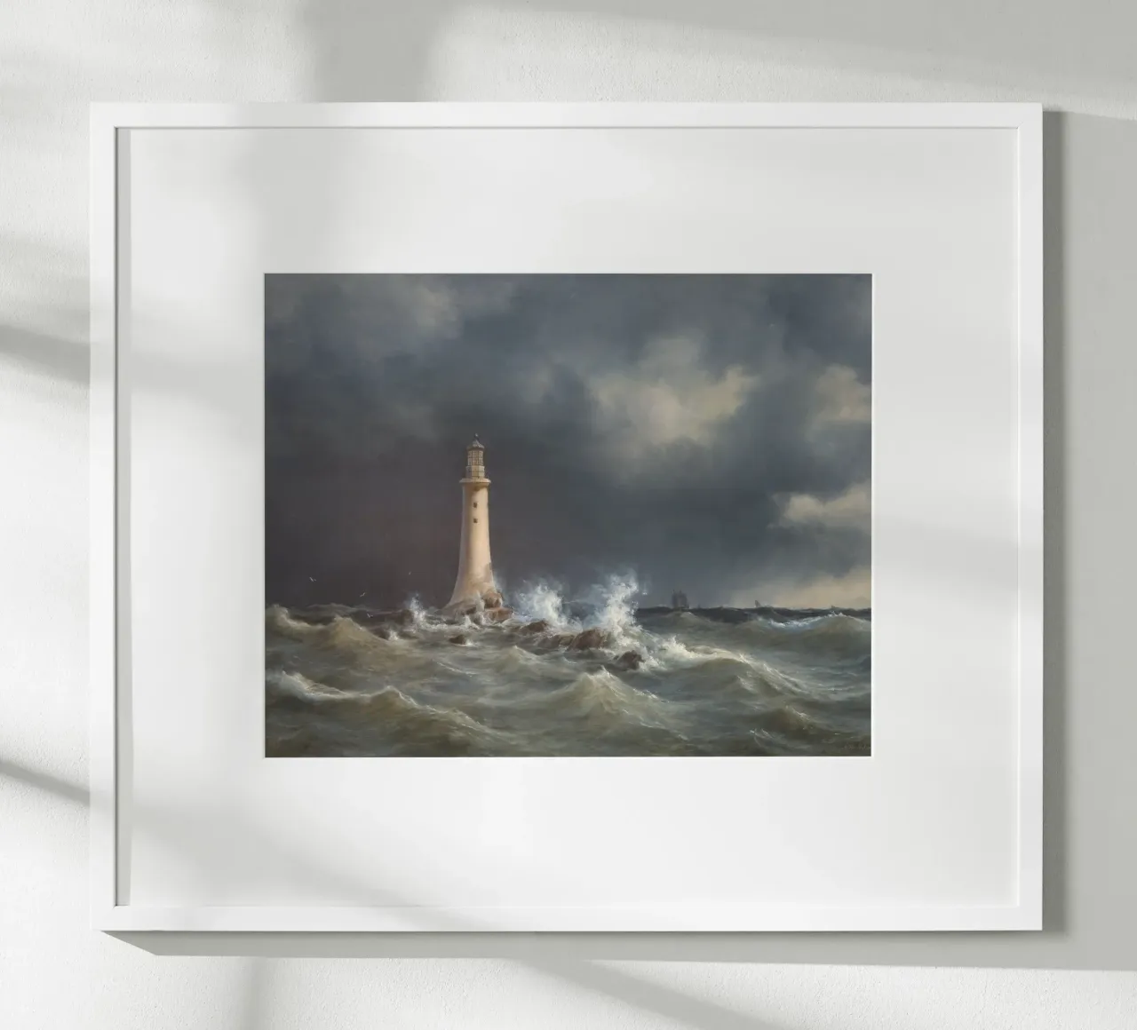 Eddystone Lighthouse poster con telaio in alluminio da vintageshop