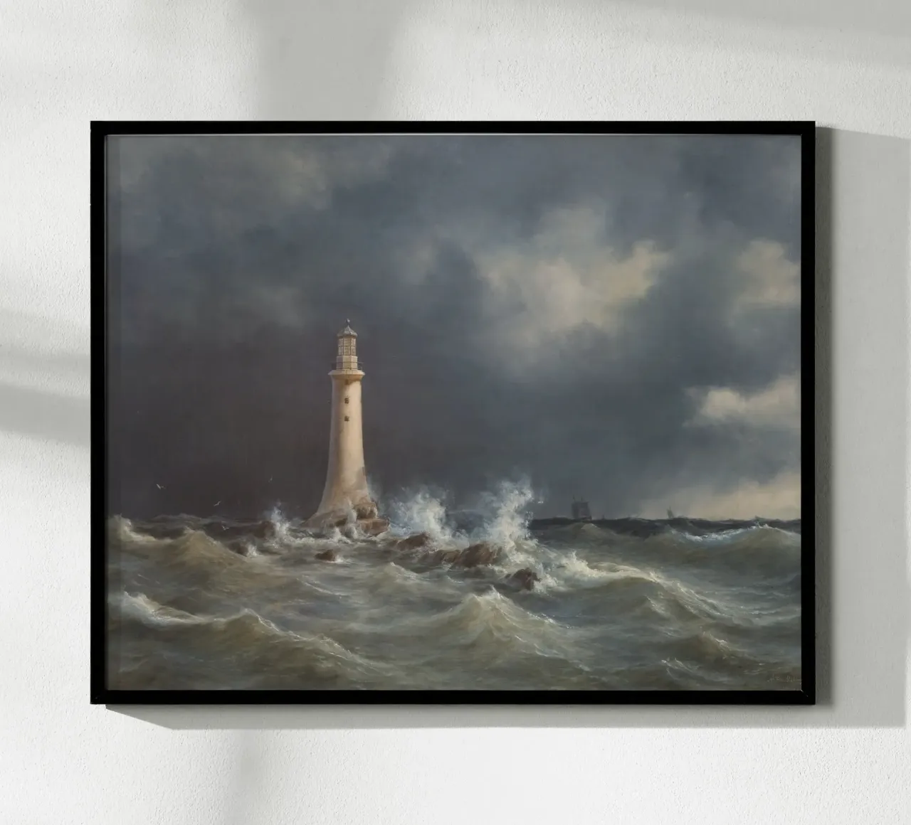 Eddystone Lighthouse poster con telaio in alluminio da vintageshop