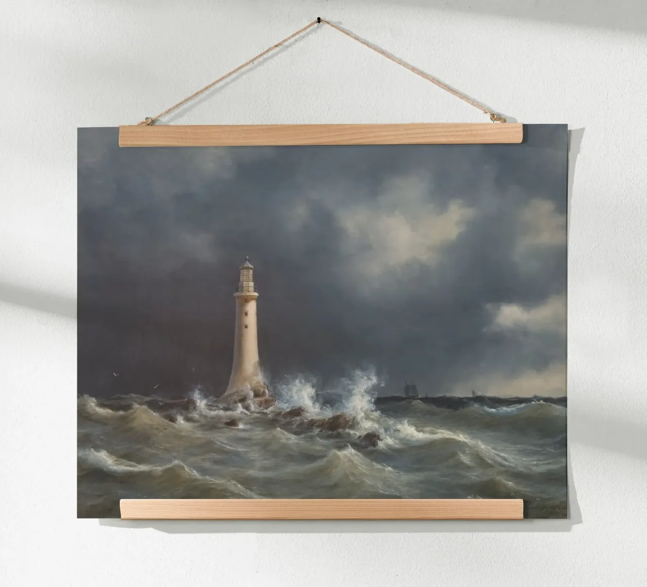 Eddystone Lighthouse poster con telaio in alluminio da vintageshop