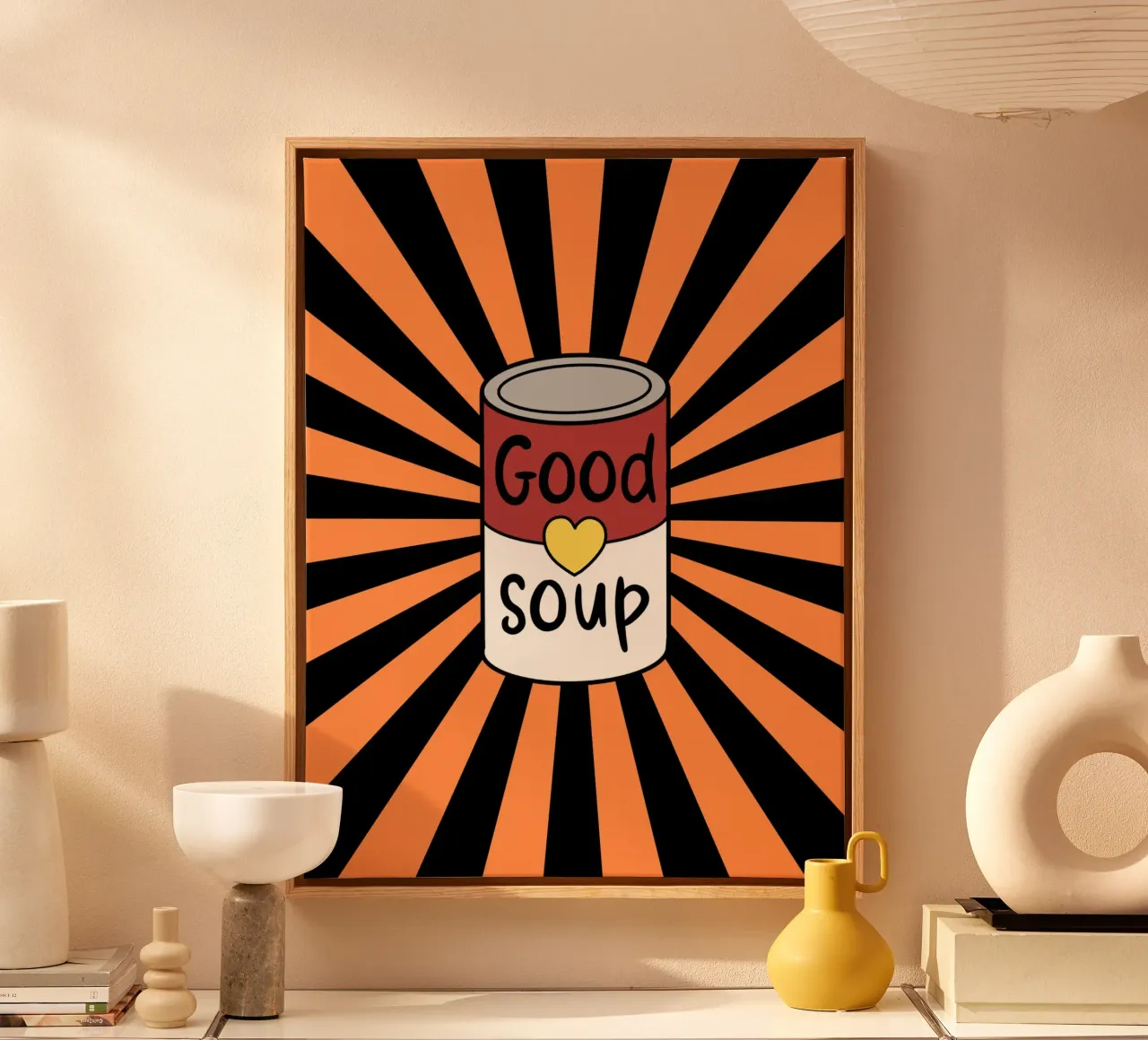 Retro soup tela con Cornice a cassetta da PinkCandyWalls