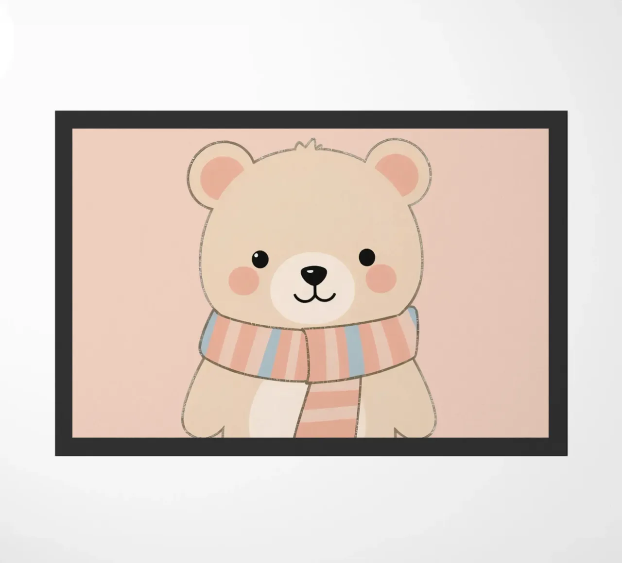 Cute Nursery Cartoon Bear with Scarf doormat by DesignDoodle
