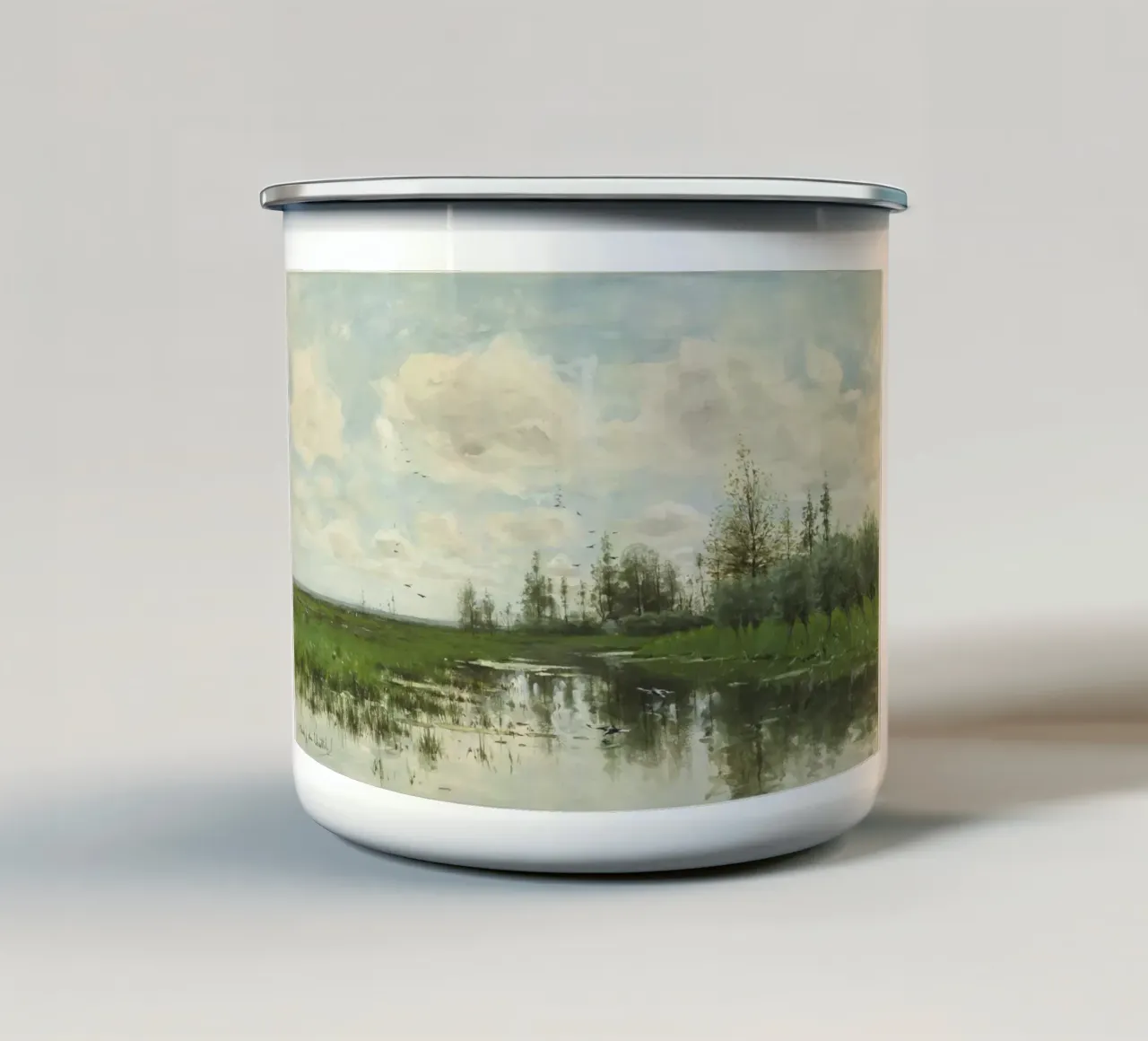 lagoon landscape tazza in smalto da vintageshop