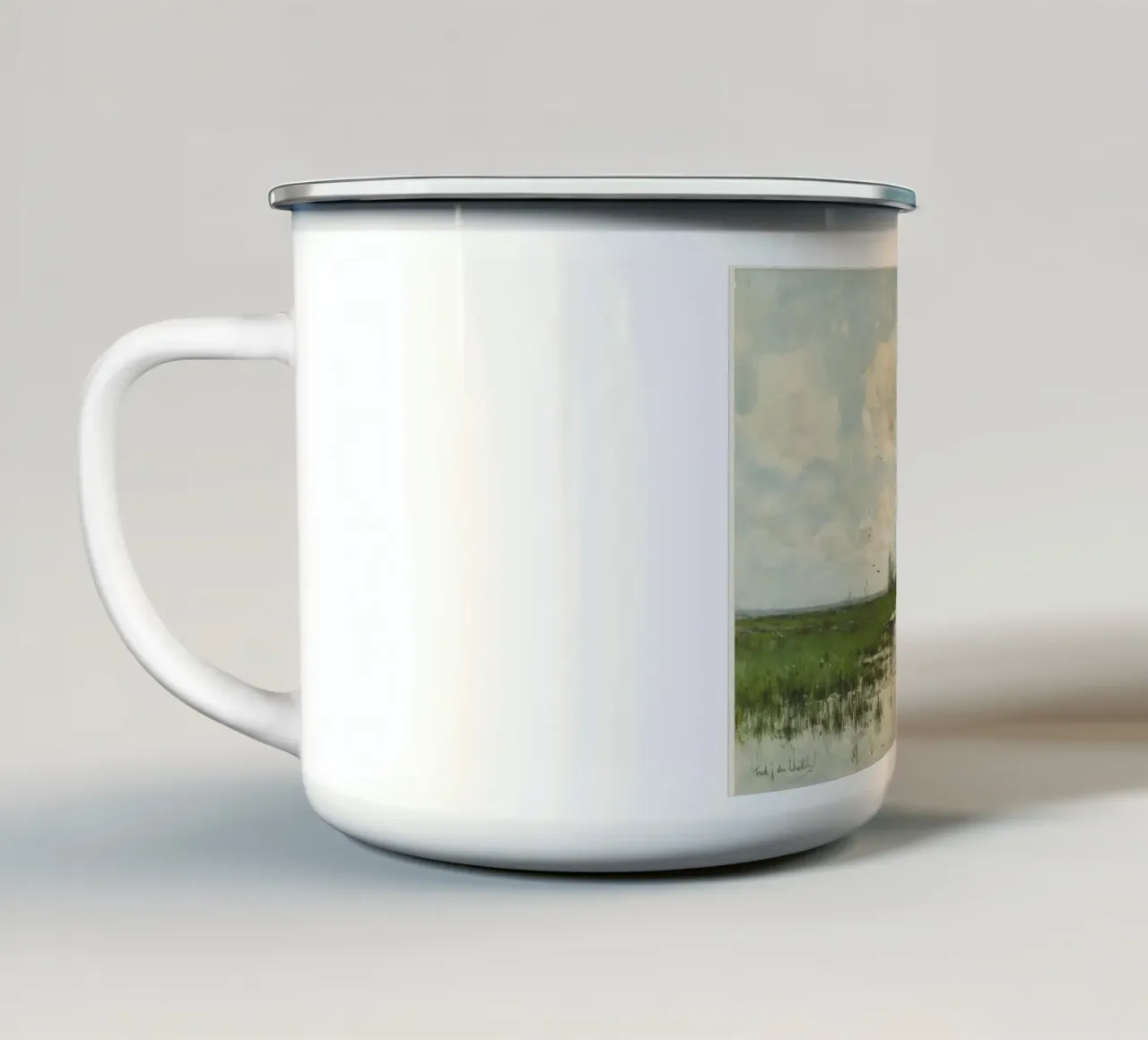 lagoon landscape tazza in smalto da vintageshop