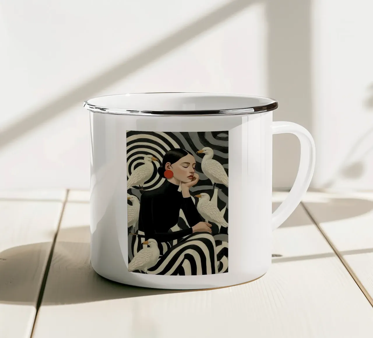 fashion with bird tazza in smalto da melts