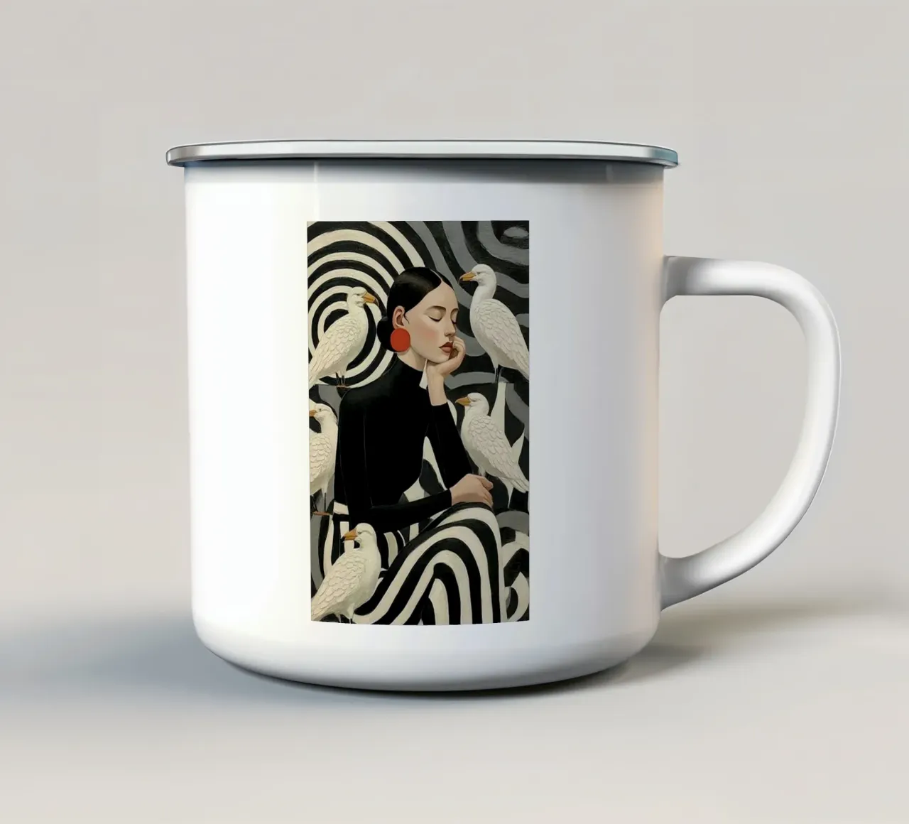 fashion with bird tazza in smalto da melts