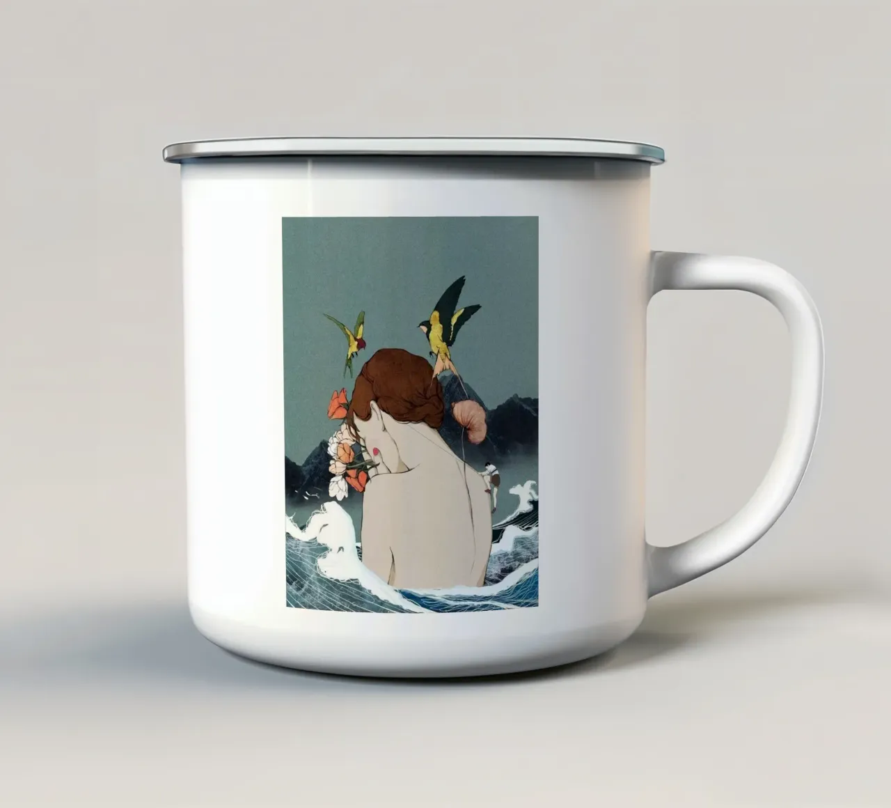 girl in wave tazza in smalto da melts