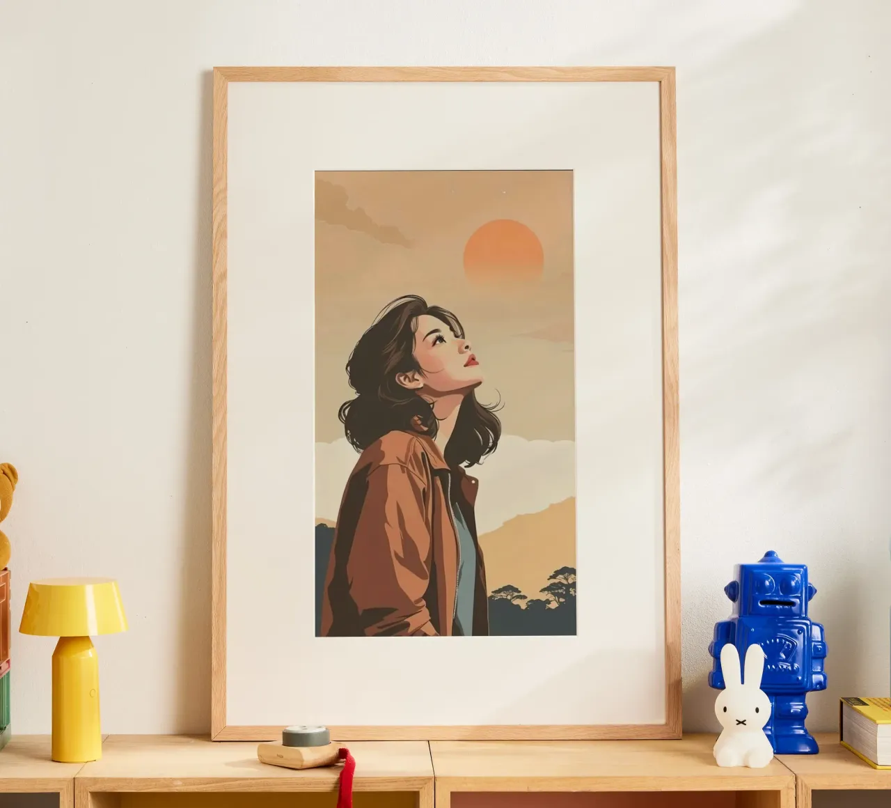 girl viewing the sunset poster da hamily