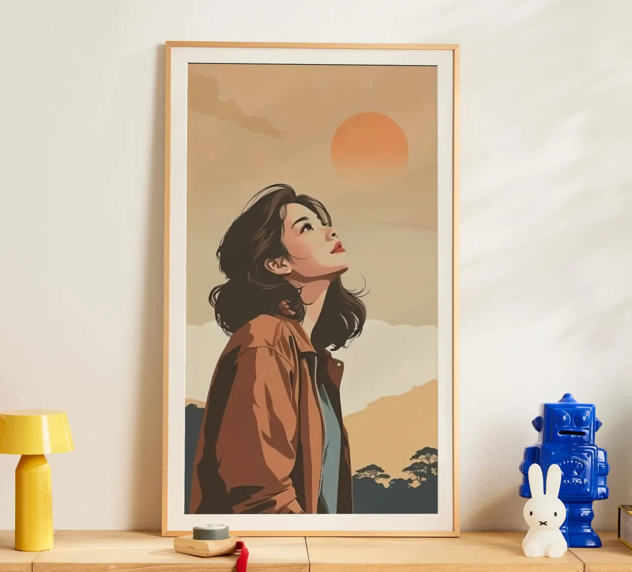 girl viewing the sunset poster da hamily