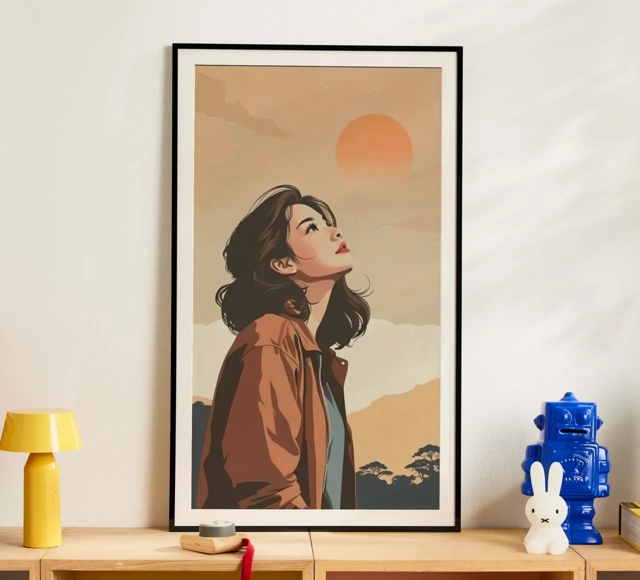 girl viewing the sunset poster da hamily