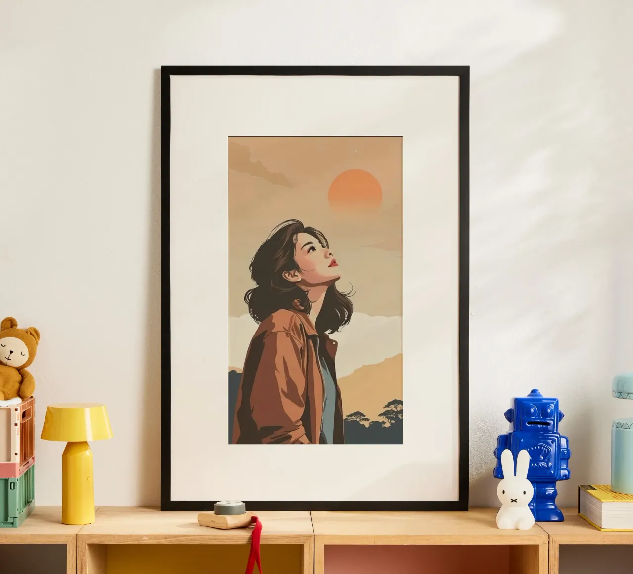 girl viewing the sunset poster da hamily