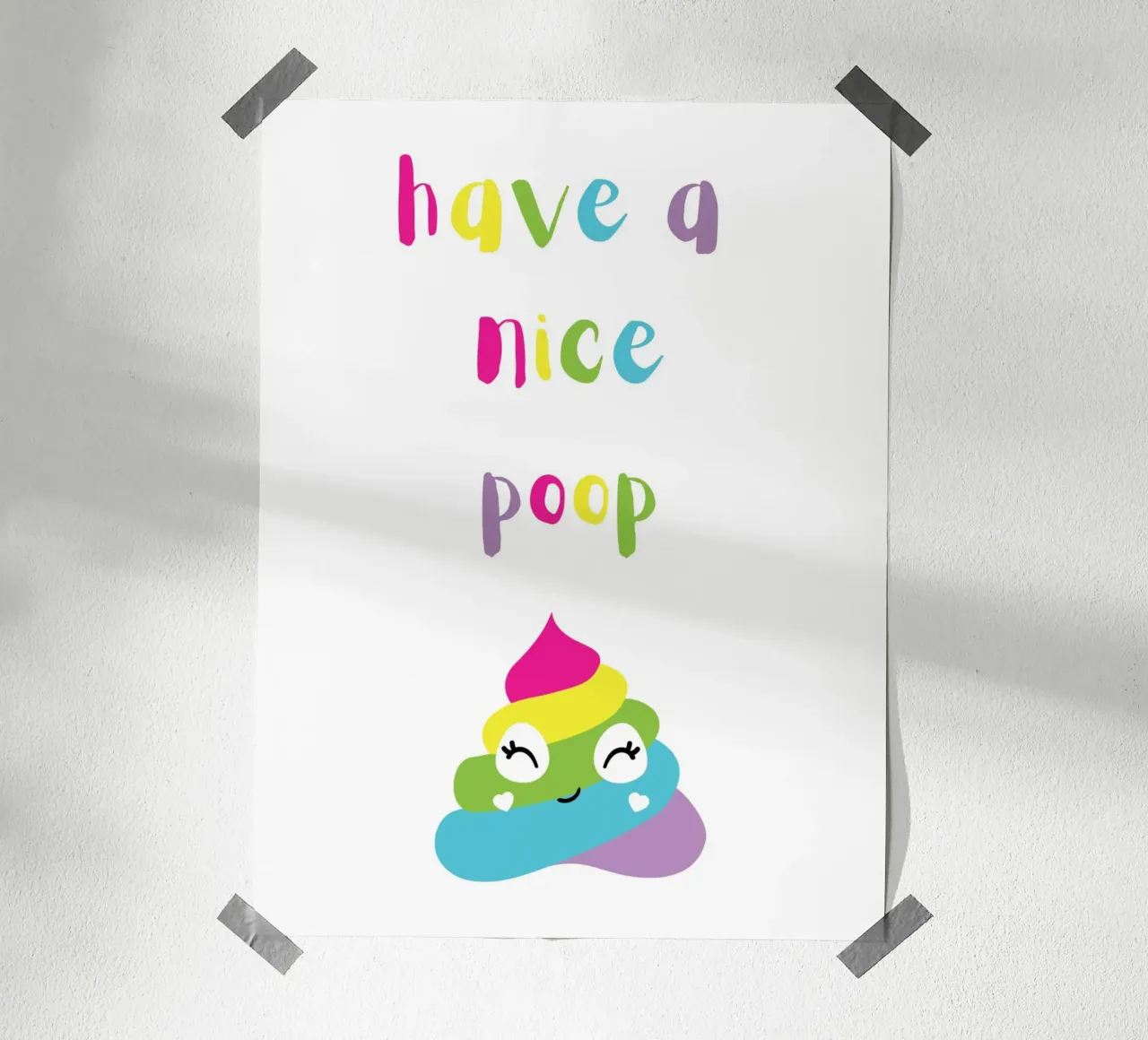Have a nice poop Poster mit Holzrahmen von PinkCandyWalls