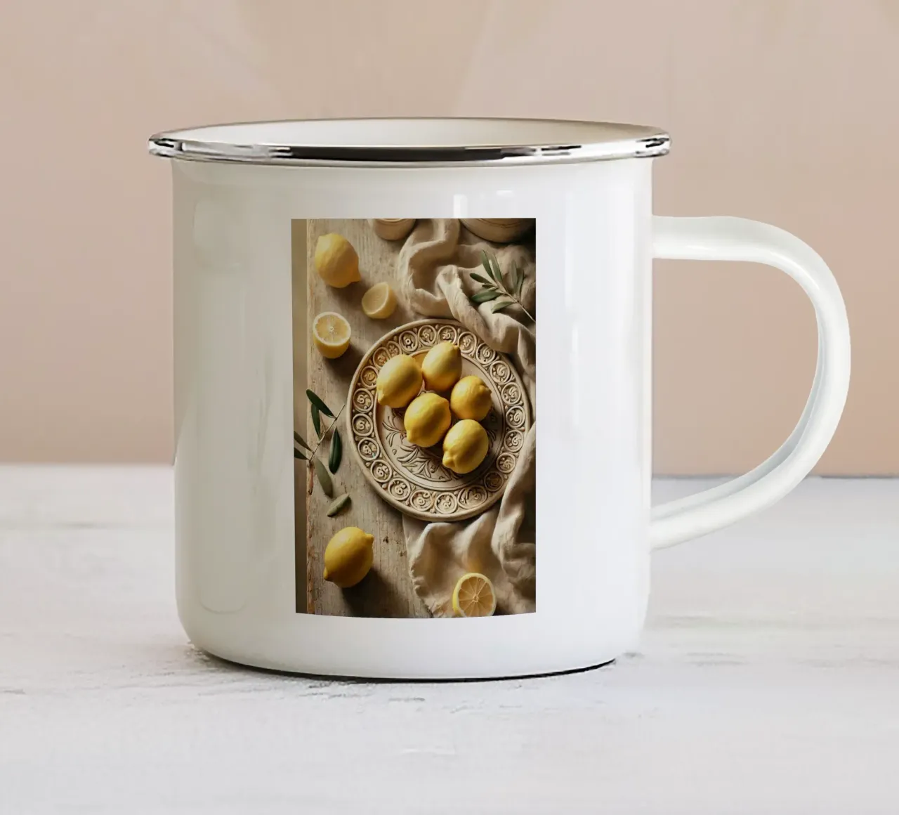 Piatto di limoni tazza in smalto da VintageBotanics
