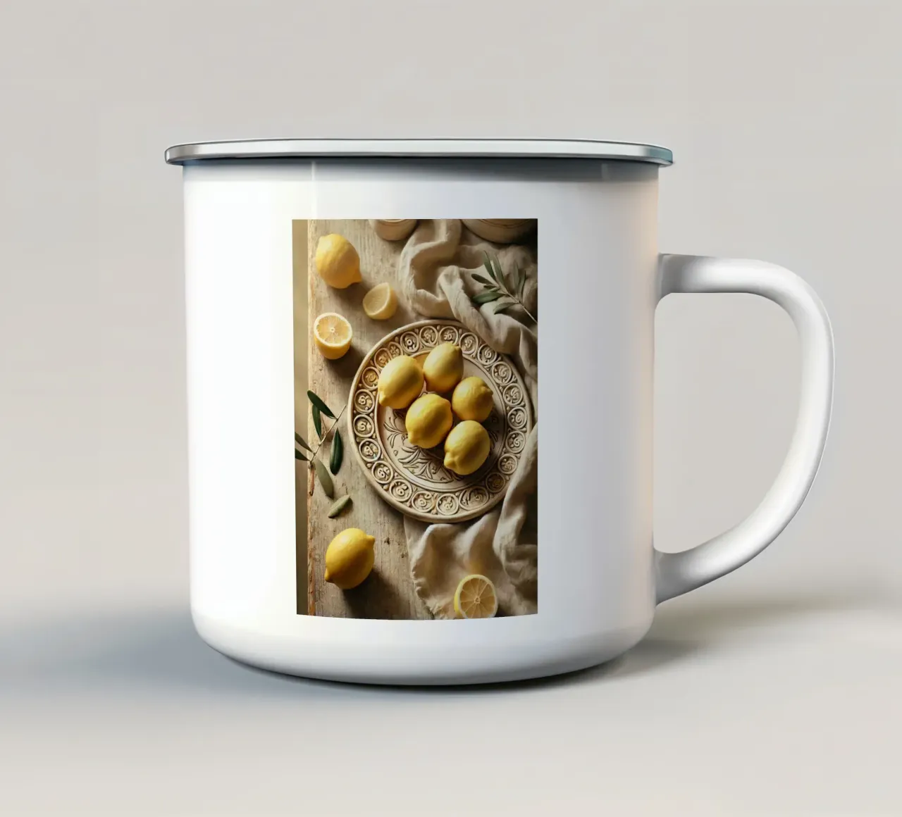 Piatto di limoni tazza in smalto da VintageBotanics