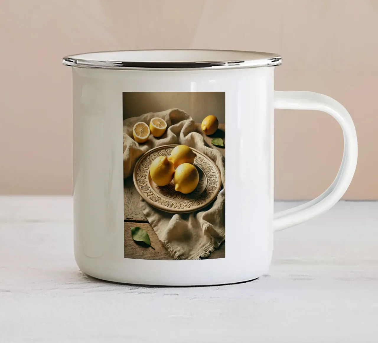 Piatto di limoni tazza in smalto da VintageBotanics