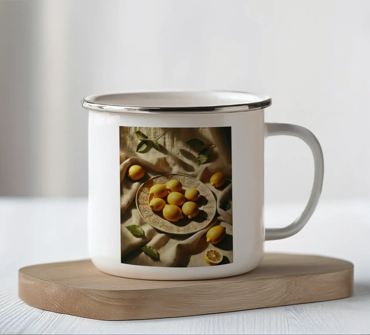 Piatto di limoni tazza in smalto da VintageBotanics