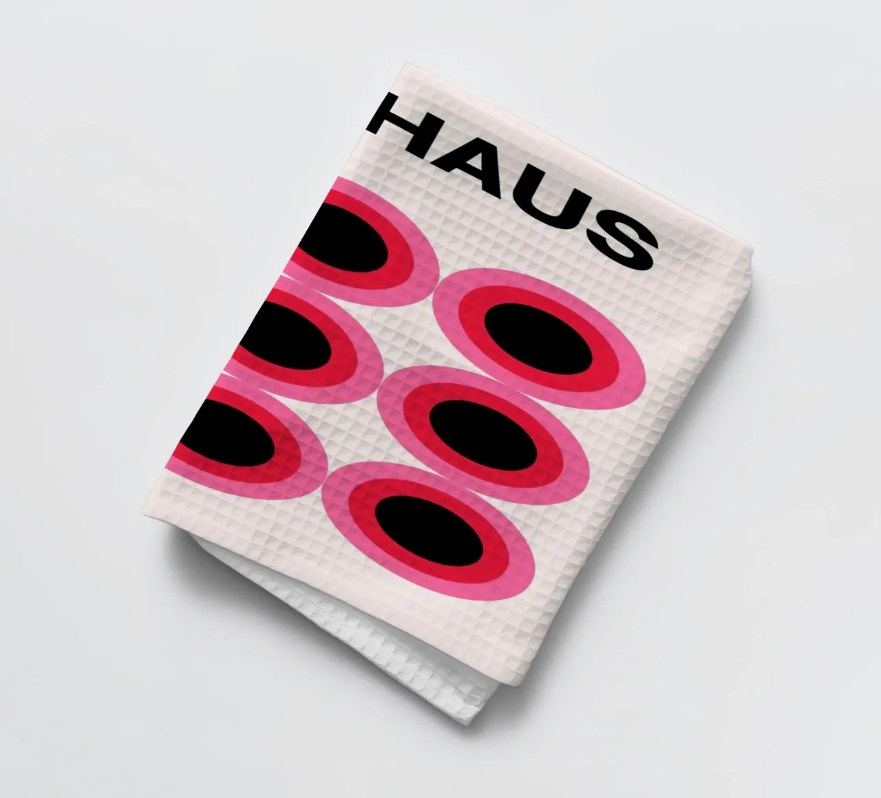 Bauhaus Circles - Art graphique abstrait torchon de Casa Calm