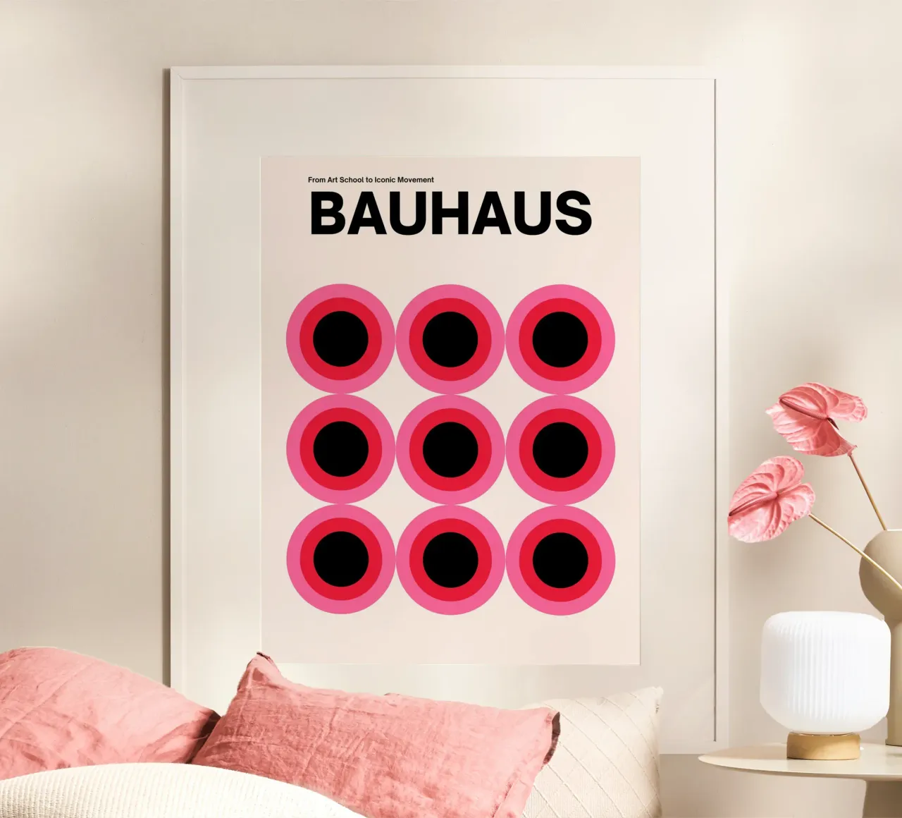 Bauhaus cirkels - abstracte grafische kunst poster van Casa Calm