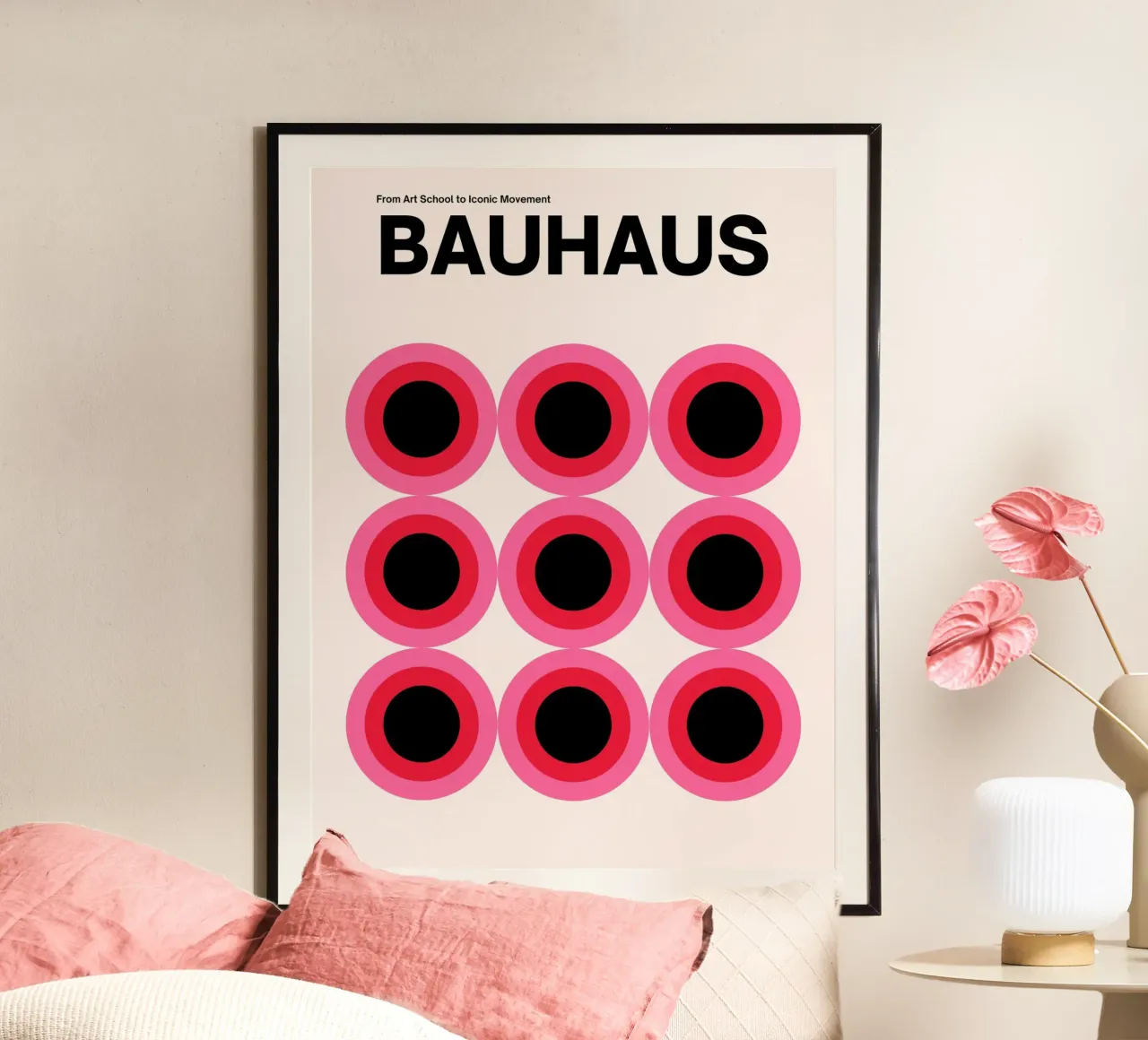 Bauhaus cirkels - abstracte grafische kunst poster van Casa Calm