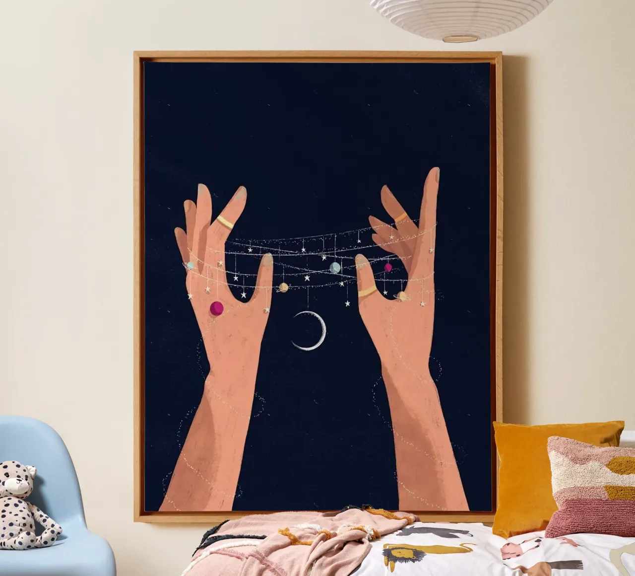 hand make the universe canvas with Floater frame by hamily