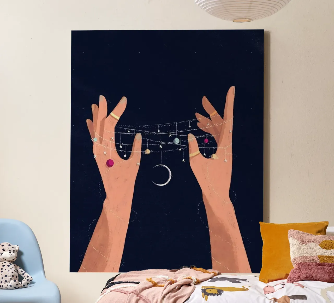 hand make the universe canvas with Floater frame by hamily