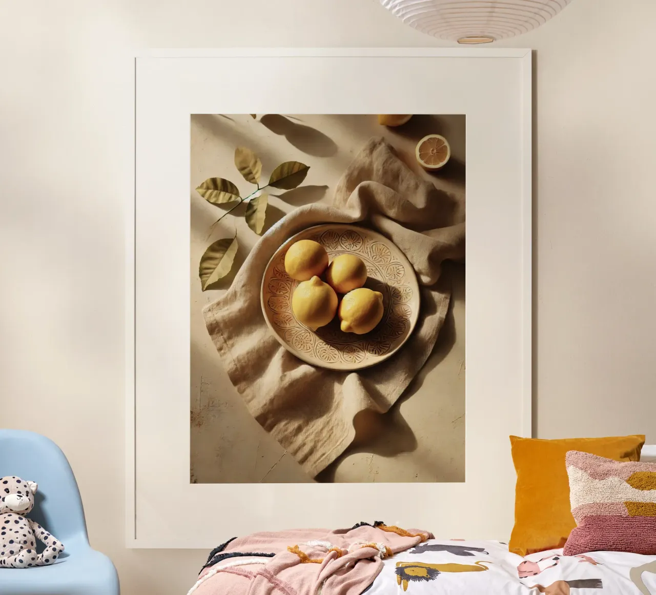 Piatto di limoni poster con telaio in plastica da VintageBotanics