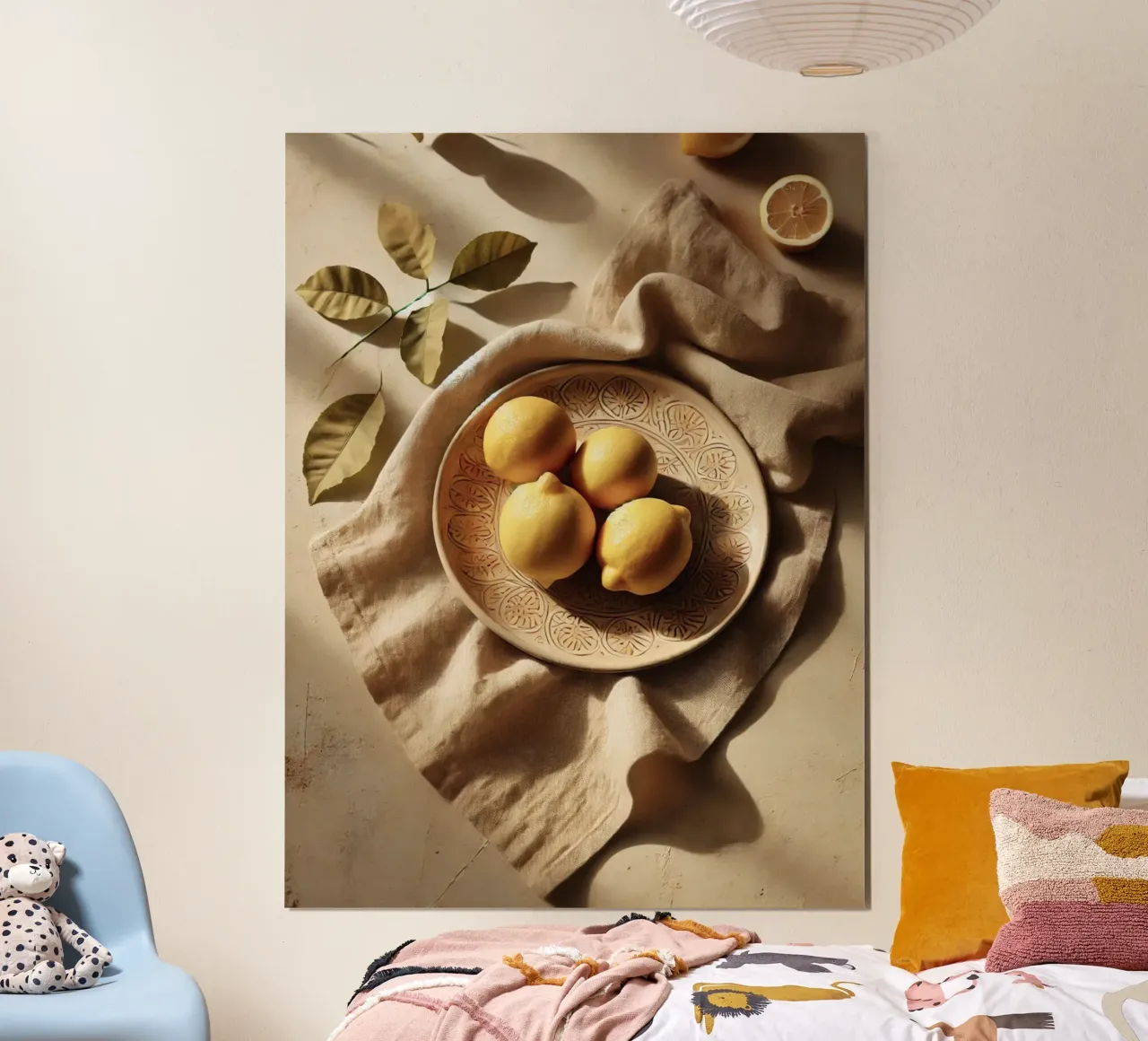 Piatto di limoni poster con telaio in plastica da VintageBotanics