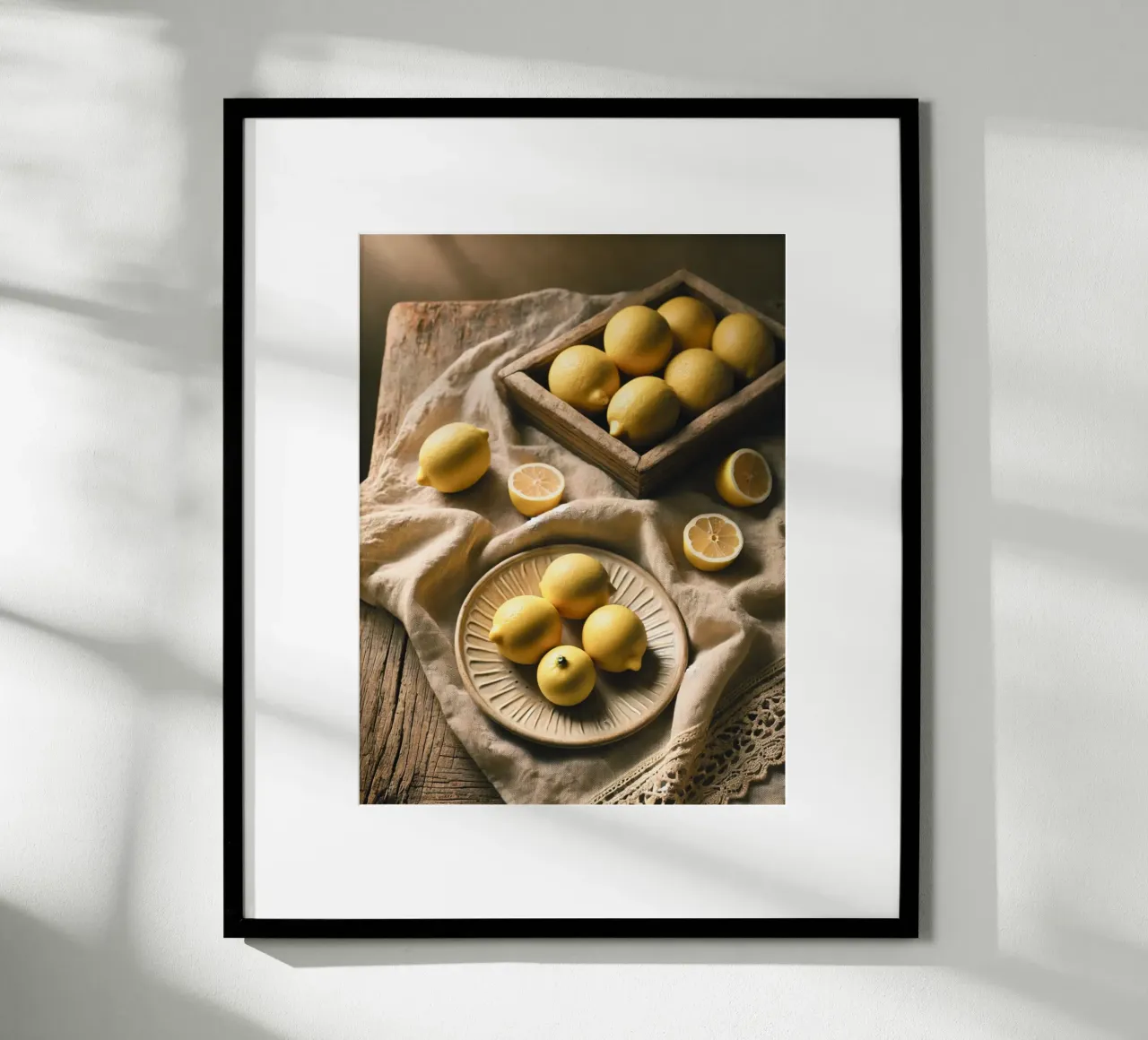 Piatto di limoni poster con telaio in plastica da VintageBotanics