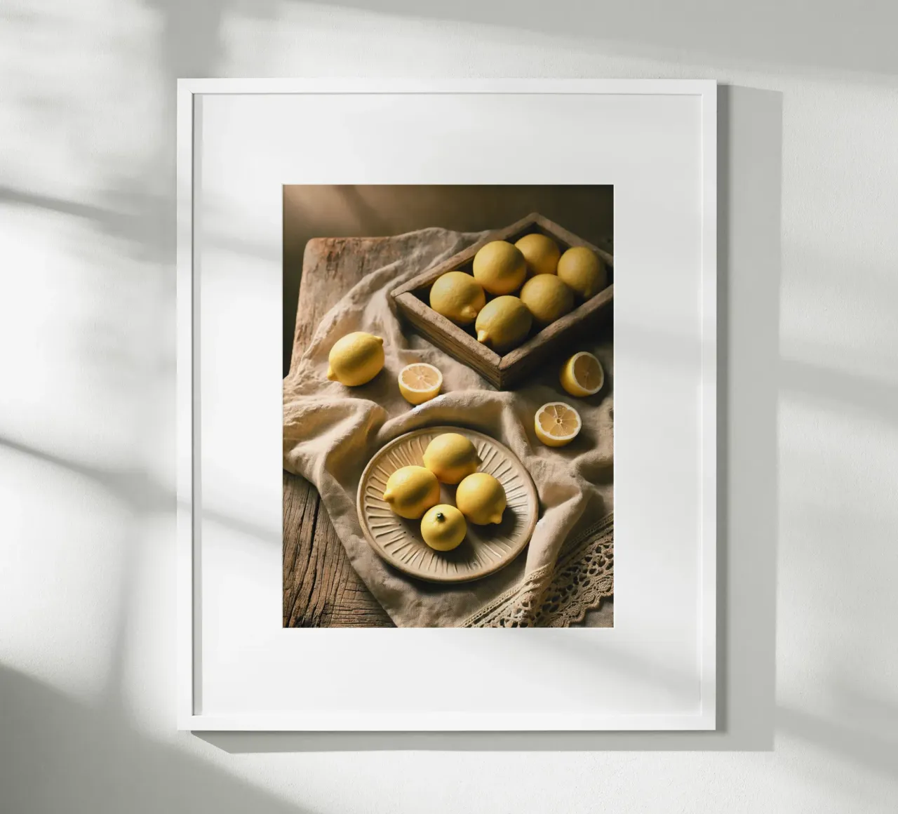Piatto di limoni poster con telaio in plastica da VintageBotanics