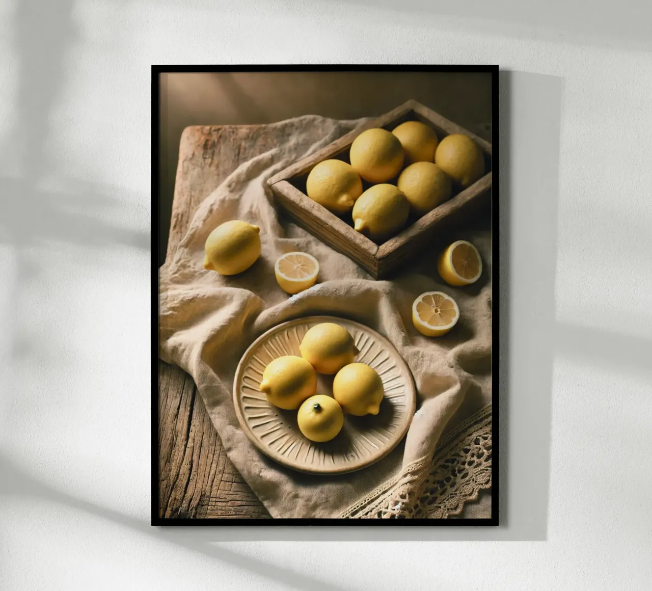 Piatto di limoni poster con telaio in plastica da VintageBotanics