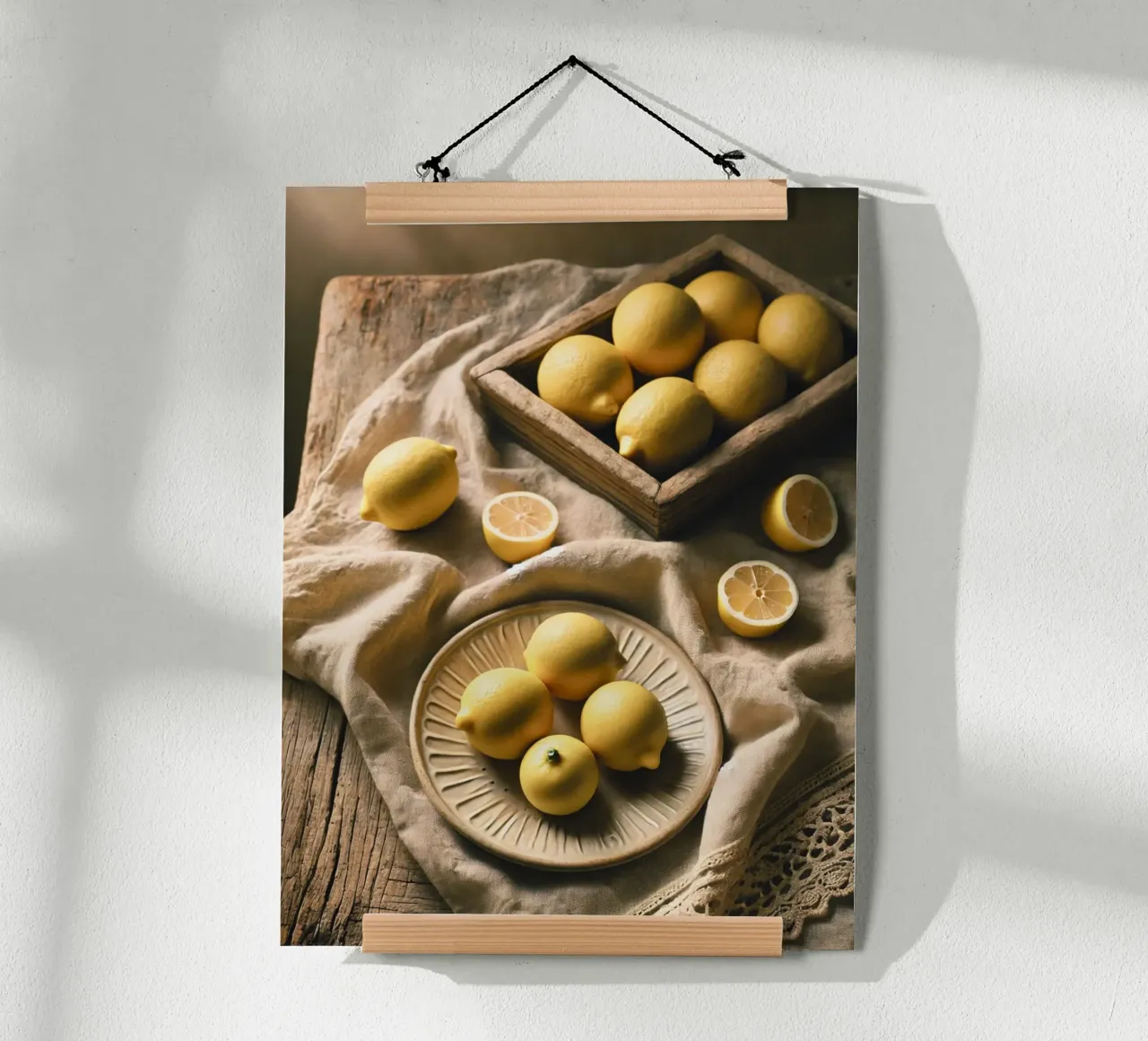 Piatto di limoni poster con telaio in plastica da VintageBotanics