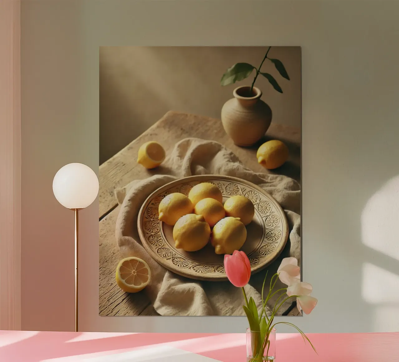 Piatto di limoni poster con telaio in plastica da VintageBotanics