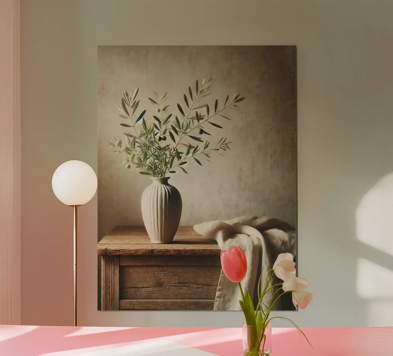 Rami d'ulivo in vaso poster con telaio in plastica da VintageBotanics