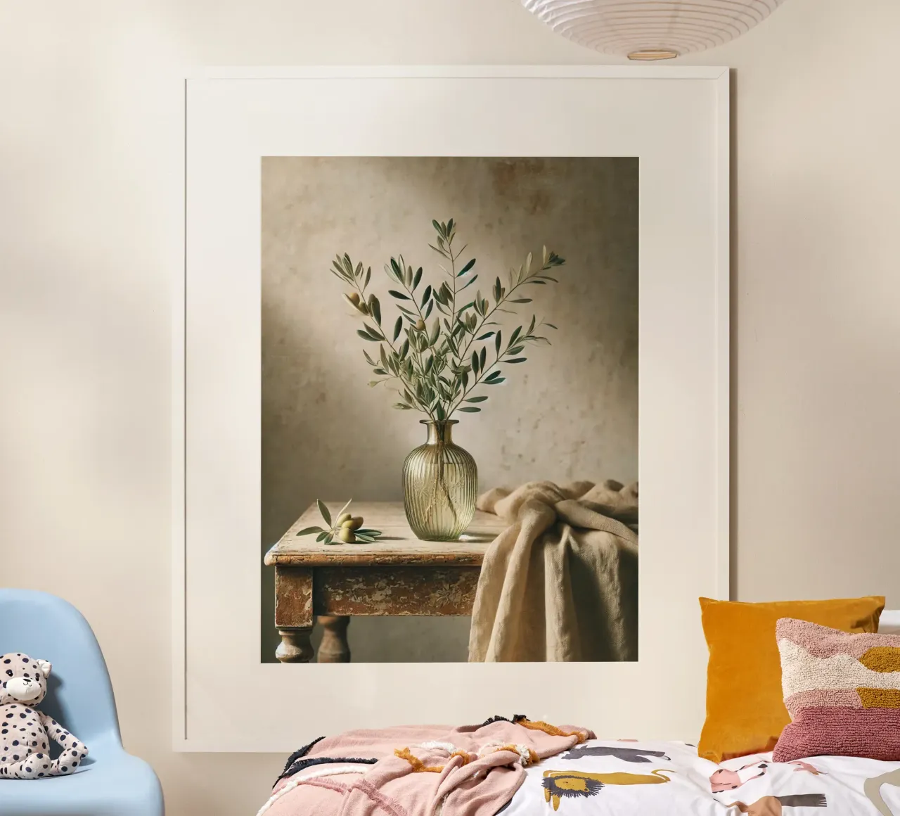 Rami d'ulivo in vaso poster con telaio in plastica da VintageBotanics