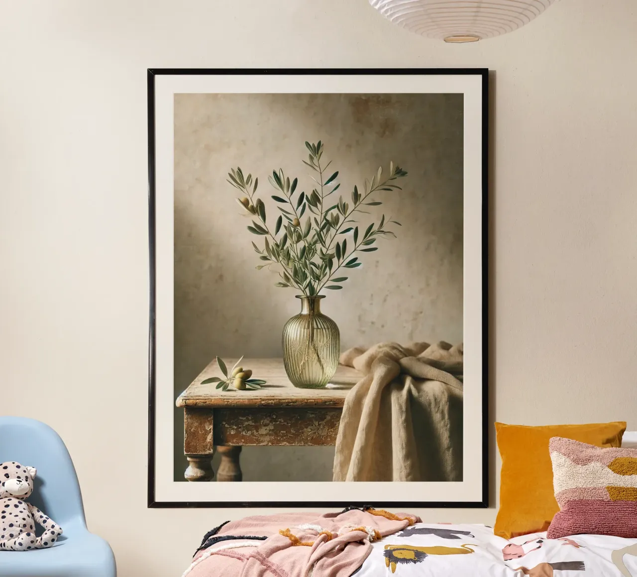 Rami d'ulivo in vaso poster con telaio in plastica da VintageBotanics