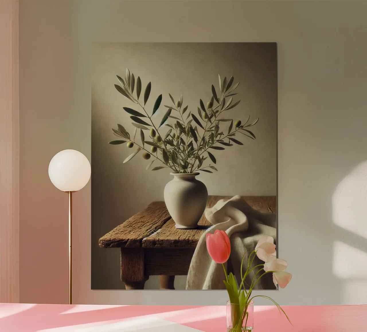 Rami d'ulivo in vaso poster con telaio in plastica da VintageBotanics